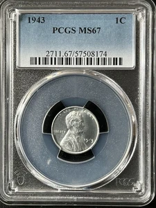 1943 1C  Lincoln Wheat One Cent  PCGS MS67  57508174 - Picture 1 of 2