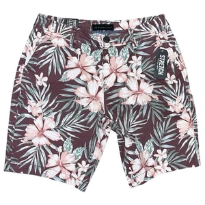 Aeropostale Shorts Men’s Size 28 Burgundy Green Pink White Floral Casual 29x9 - Picture 1 of 5