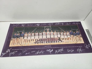 1995-96 Utah Jazz Team Signed Poster – Karl Malone, John Stockton, Jerry Sloan - Picture 1 of 9