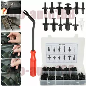 350pcs Car Body Plastic Push Pin Rivet Fasteners Trim Moulding Clips Screwdriver - Picture 1 of 11