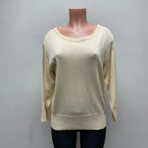 Donna Karan Womens Beige Crew Neck Rayon Wool Blend Pullover Sweater PS 6 $315 - Picture 1 of 7