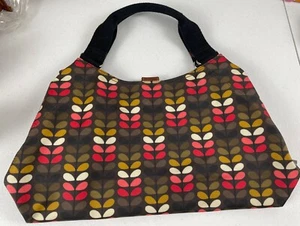 ORLA KIELY Multicolored Brown stem print laminate canvas handbag small tote bag - Picture 1 of 16