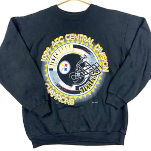 Vintage Pittsburgh Steelers Sweatshirt Crewneck Size Large 1994 Black Nfl 90s