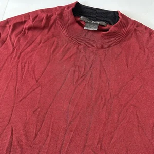 Tiger Woods DriFit Mens XL Crew Neck Short Sleeve Burgundy Golf Knit Sweater - Picture 1 of 4