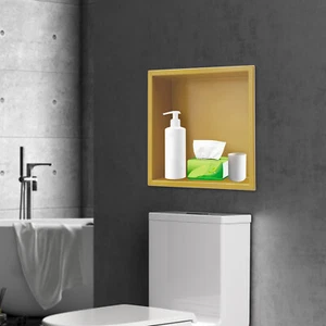 Stainless steel Waterproof Preformed Recessed Shower Niche Shelf Bathroom Tile - Picture 1 of 49