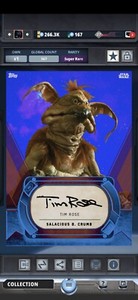 Star Wars Card Trader - Salacious B. Crumb Tim Rose Auto - 2016 Super Rare 367cc