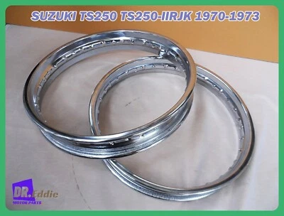 Fit Suzuki TS250 TS250 IIR 1970 - 1973 前后钢轮圈套件 *bi4614* — 第 1/4 张图片