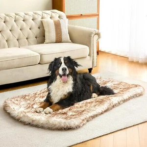 Faux Fur Memory Foam Fluffy Dog Bed Luxury Pup Rug Waterproof Dog Blanket Soft - Picture 1 of 7