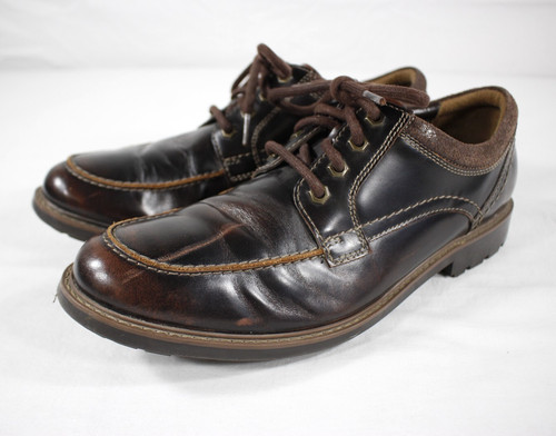 Clarks Collection Scarpe Uomo 11 M Currington Oxford Pelle Mocassino Marrone