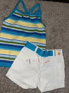 NWT Gymboree Girls Sz 6 Sea Splash Seashells Sweater Tank Shorts Beach NEW - Picture 1 of 6