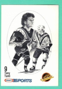 (1) TONY TANTI  1986-87 KRAFT FOOD  CANUCKS  VG CARD  (G8647)