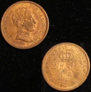 *GUTSE*712-ALFONSO XIII, 2 CÉNTIMOS 1905*05, BRILLO ORIGINAL, SIN CIRCULAR. - Imagen 1 de 1