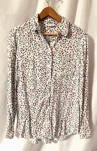 Camisa Beachlunchlounge Mujer Talla M Roja Blanca Corazones Manga Larga Top Blusa Med - Imagen 1 de 10
