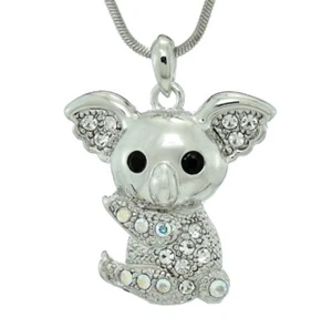 Lindo collar colgante de oso koala hecho con cristal de Swarovski animal australiano - Imagen 1 de 5