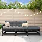 Vidaxl 3 Piece Garden Lounge Set With Cushions Black Solid Wood Uk Yuw