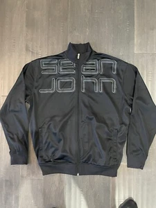 Sean John Track Jacket Mens- BLACK & GRAY - SIZE MEDIUM - Picture 1 of 5
