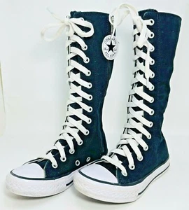 Converse Chuck Taylor Knee High Side Zipper Black Shoes High Tops Size 12 Junior - Picture 1 of 8