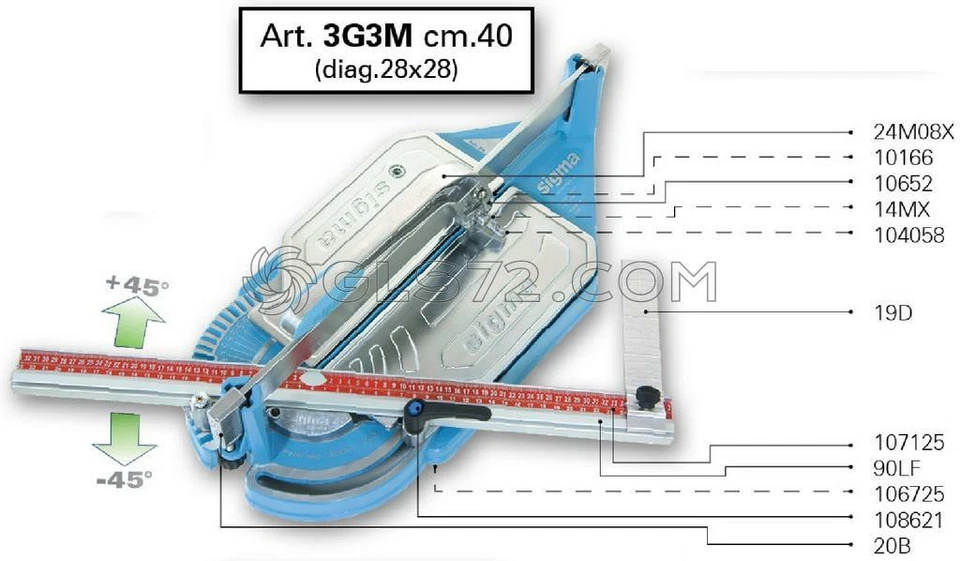 SPARE PARTS AND ACCESSOIRES FOR TILE CUTTER SIGMA 3G3M