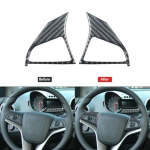 Carbon Fiber Steering Wheel Button Trim Type A For Chevrolet Sonic 2012-2016 - Picture 1 of 11