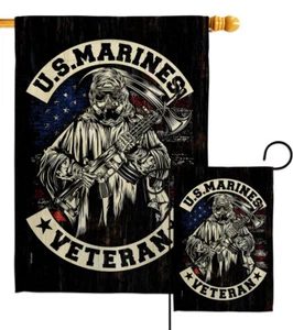 Marines Veteran Garden Flag Marine Corps Armed Forces Decorative House Banner - Picture 1 of 17