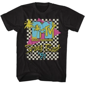 MTV Spring Break 91 Checkered Bg TV Shirt - Picture 1 of 2