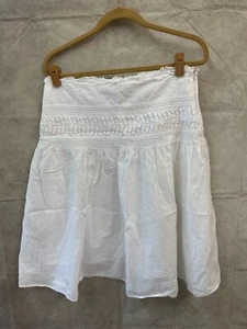 Ninety Women’s White 100% Cotton Stretch Waist Skirt Size L - Picture 1 of 5