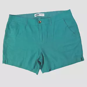 Old Navy Women’s Size 14 Green Linen Blend Shorts Mid Rise Everyday Shorts - Picture 1 of 12