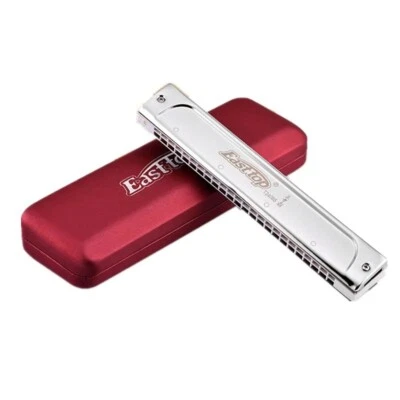 24 Holes Professional Tremolo Harmonica Key of G Harmonica Chromatic Gift - New - Image 1 of 4