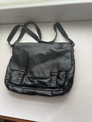 Bolsa de mão feminina de couro preto bongo passageiro tiracolo laptop Y2K - Imagem 1 de 4