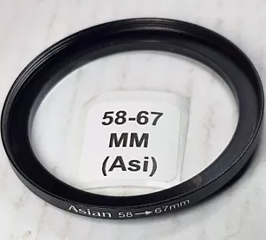 58-67mm Metal Step Up Adapter Ring 58mm Lens to 67mm Filter Converter E58-E67 - Picture 1 of 6