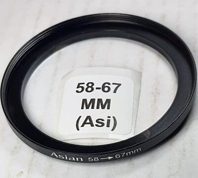 58-67mm Metal Step Up Adapter Ring 58mm Lens to 67mm Filter Converter E58-E67 - Image 1 of 4