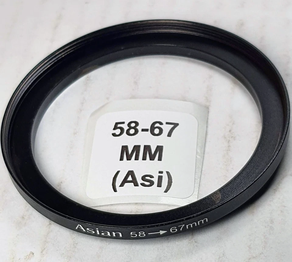 58-67mm Metal Step Up Adapter Ring 58mm Lens to 67mm Filter Converter E58-E67 - Image 1 of 4