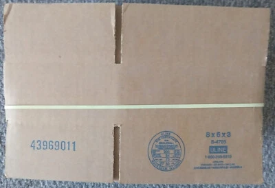 Uline shipping boxes S-4705 Size 8" x 6" x 3"   Brand New heavy duty cardboard - Image 1 of 2