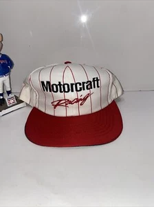 Vintage Motorcraft Racing White Racing White  With Red Pinstripes Embroidered  - Picture 1 of 11