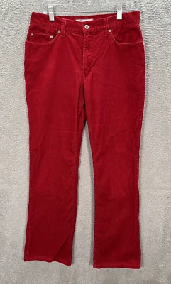 Pantalones Old Navy Para Mujer 10 Rojo Pana Tiro Medio Preppy Grunge Patinador Y2K Foto 1 de 4