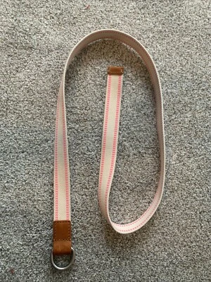 丝带腰带霜和粉红色 20 世纪 80 年代 GAP Preppy,美国 | 银色镀铬 — 第 1/2 张图片