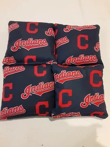 4 Cornhole Bag Set Corn Hole Cleveland Indians - Picture 1 of 1