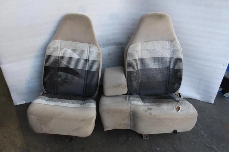 1989 1990 1991 1992 FORD RANGER DRIVER PASSENGER FRONT SEATS TAN CLOTH REG CAB Foto 1 de 4