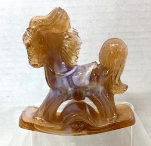 Vintage Heisey By Imperial Glass Rocking Horse Figurine Caramel Slag Glows - Picture 1 of 9