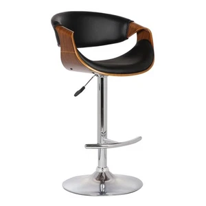 24" Black And Silver Solid Wood Swivel Low Back Adjustable Height Bar Chair - Picture 1 of 11