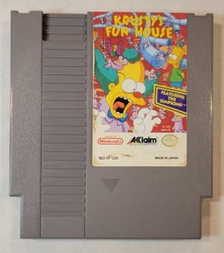 1992 Simpsons Krusty's Fun House Nintendo NES Video Game Cartridge Only OEM Cart