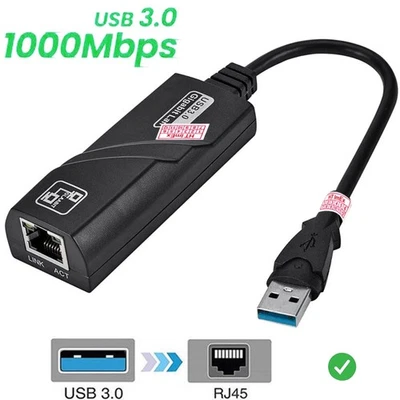 LAN Adapter USB 3.0 Netzwerk Adapter Kabel DSL USB auf RJ45 PC, Laptop (NEU) - Bild 1 von 4