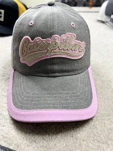Cappello Caterpillar GATTO berretto cinturino schiena grigio rosa chambray ricamato donna - Foto 1 di 4