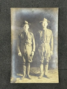 1910's WW I Era Native American 2 Soldiers in Uniforms 3.5 X 5.5 RARE! Postcard - Picture 1 of 3