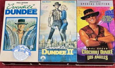 Crocodile Dundee Trilogy VHS Lot Paul Hogan Crocodile Dundee 1, 2 And In LA - Image 1 of 4