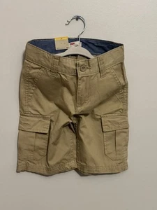Levis Cargo Shorts Toddler 3T Khaki Relaxed Fit Adjustable Waist NEW - Picture 1 of 2