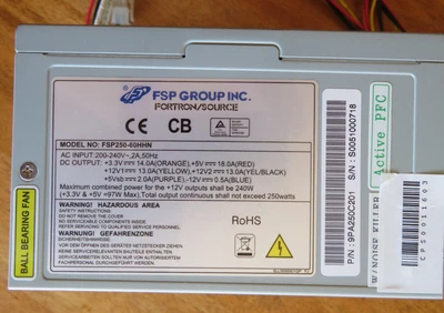 250W Netzteil Power Supply 24+4 Pin FSP Group INC. Fortron / Source FSP250-60HHN - Bild 1 von 4
