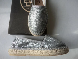 NEU BLACK Espadrilles mit Pailetten silber Handmade in Spain  Größe 36 - 41 - Bild 1 von 8