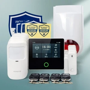 HOMSECUR Inalámbrico WIFI 4G GSM LCD Sistema de Alarma Antirrobo Intruso + Sirena Flash Rojo - Imagen 1 de 17