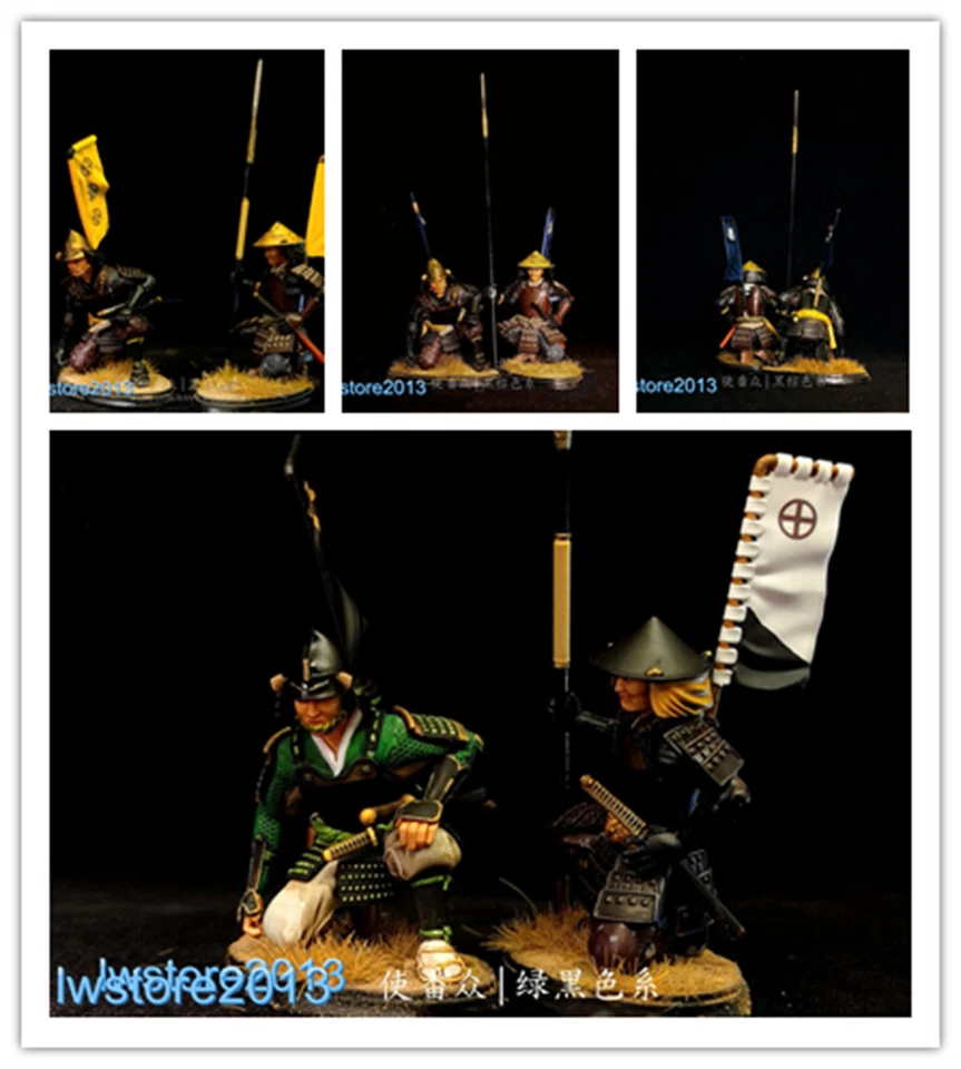 2pcs 1/32 54mm Oniwaban Soldiers Man Resin Miniatures Figures Figurines Model - Image 1 of 1
